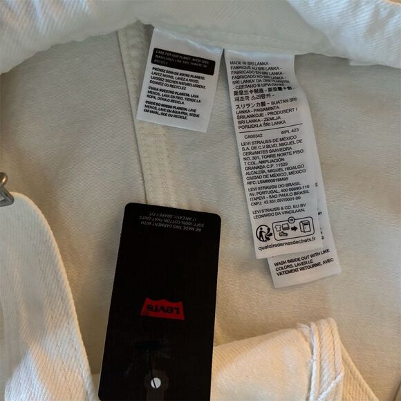 Levi’s XL Off White Wide Leg Baggy Denim Overalls NWT - Picture 14 of 16